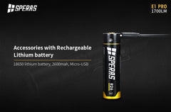 E1 PRO LED-taskulamppu