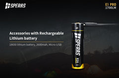 E1 PRO SAND LED-taskulamppu