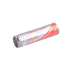 OrcaTorch 18650 USB Battery 3400mAh