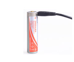 OrcaTorch 18650 USB Battery 3400mAh