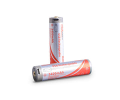 OrcaTorch 18650 USB Battery 3400mAh