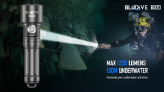 BLUDIVE BD20 1200 Lumen. Vapaa-ajan sukellus taskulamppu.