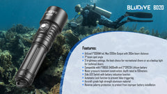BLUDIVE BD20 1200 Lumen. Vapaa-ajan sukellus taskulamppu.