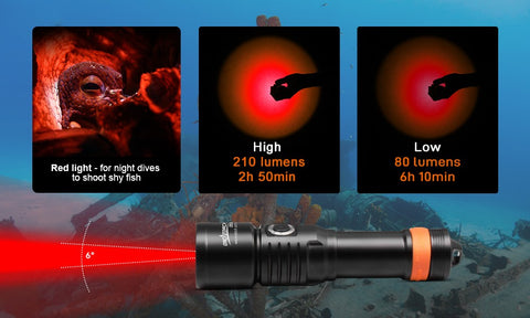 OrcaTorch D530 Punainen